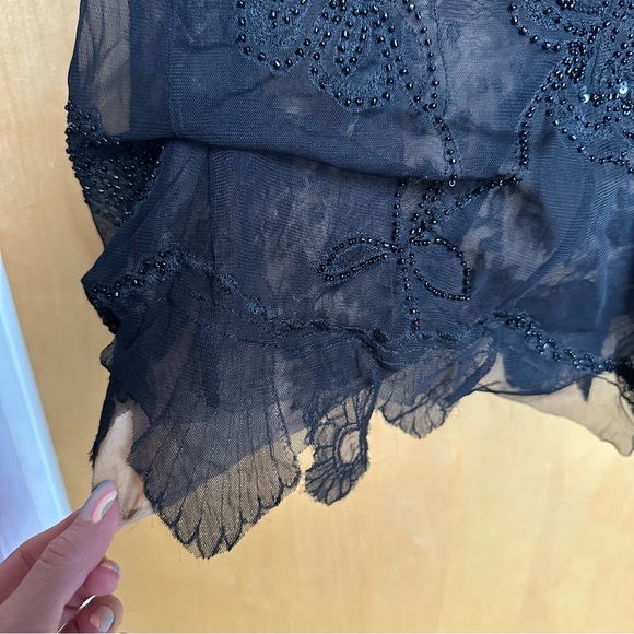 Essentiel Antwerp Black Tulle Sequin Beaded Midi Skirt - Picture 4 of 13